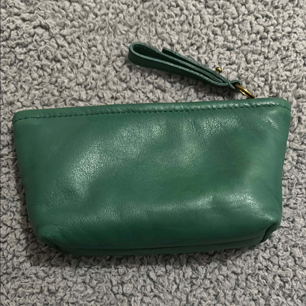 Madewell small green leather case.
